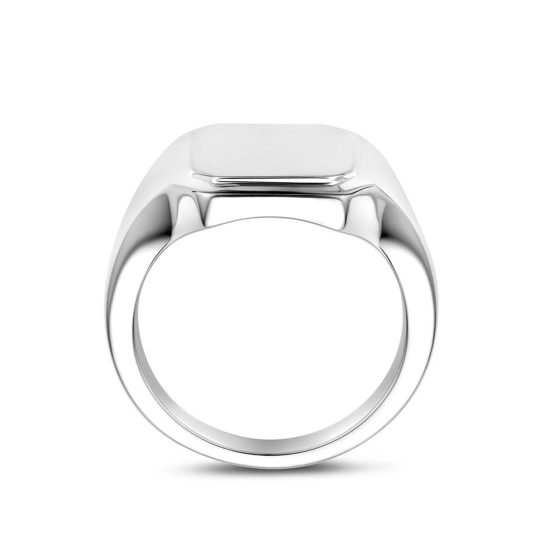 graveerring poli/mat zilver wit