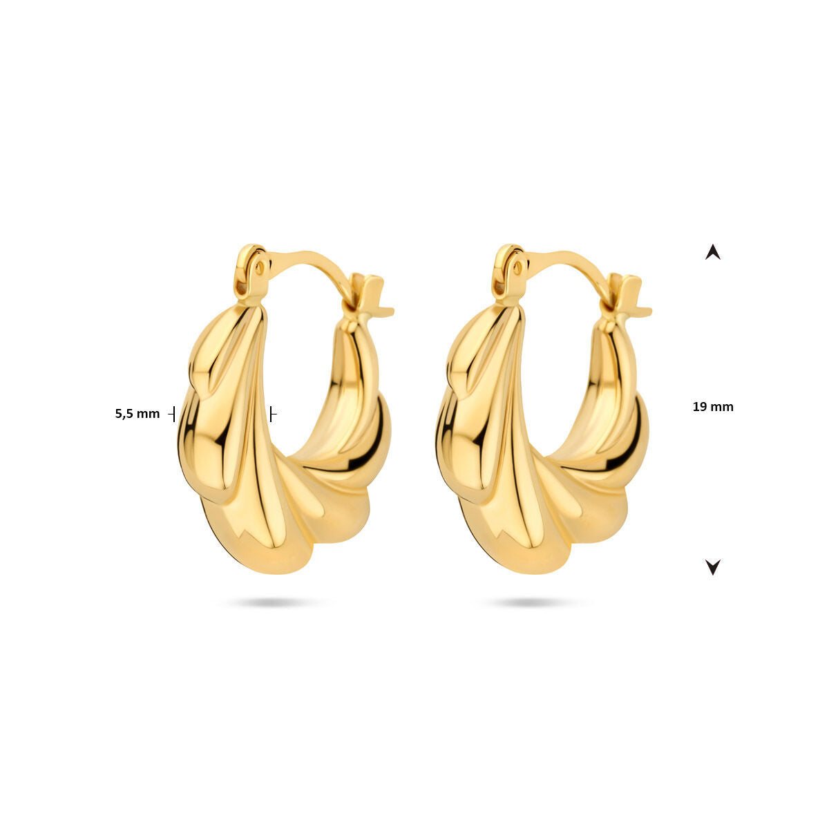 oorringen 19 mm 14K geelgoud
