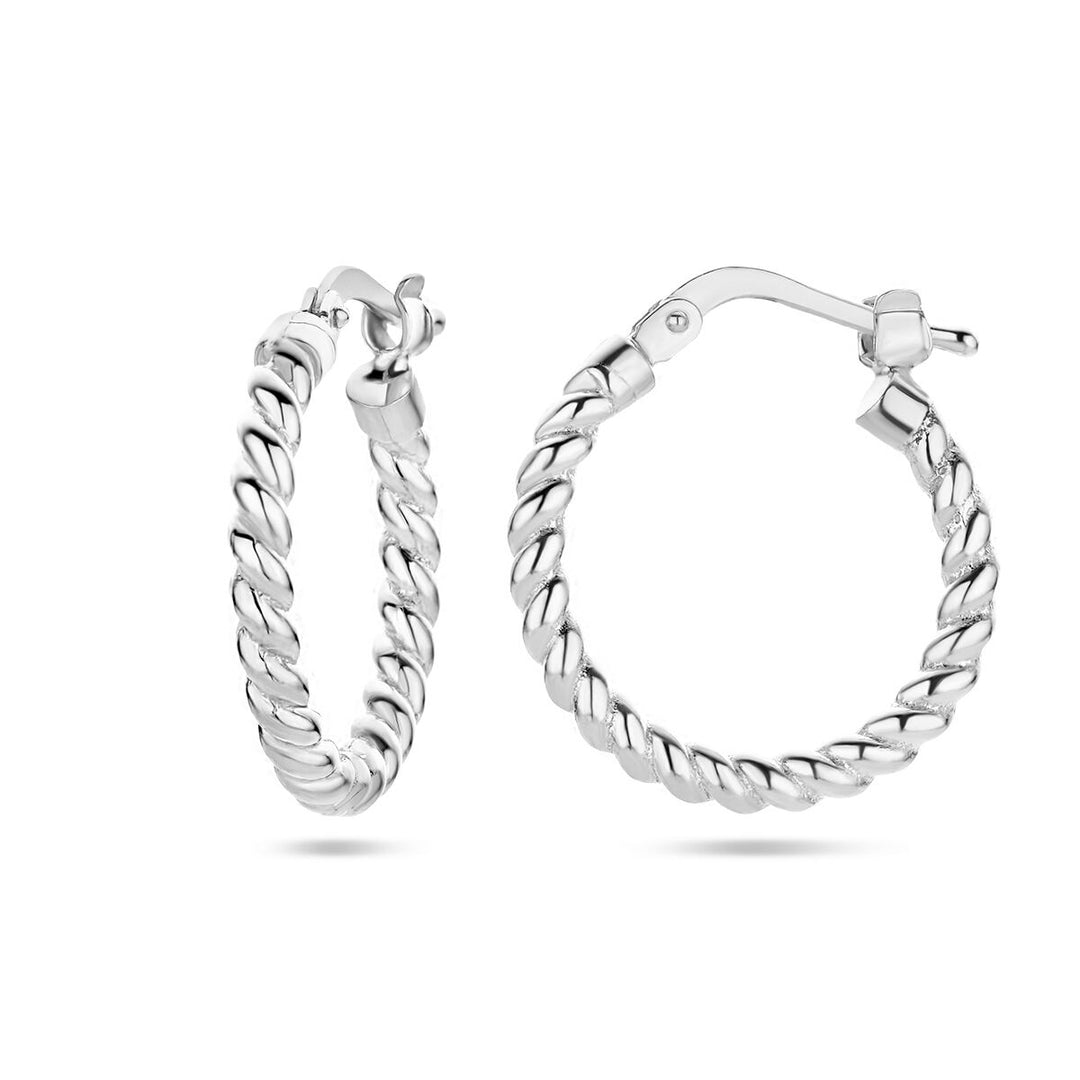 oorringen gedraaide buis zilver gerhodineerd