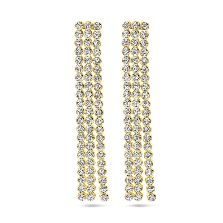 Ohrringe Zirkonia 1 Mikron Silber vergoldet (gelb)