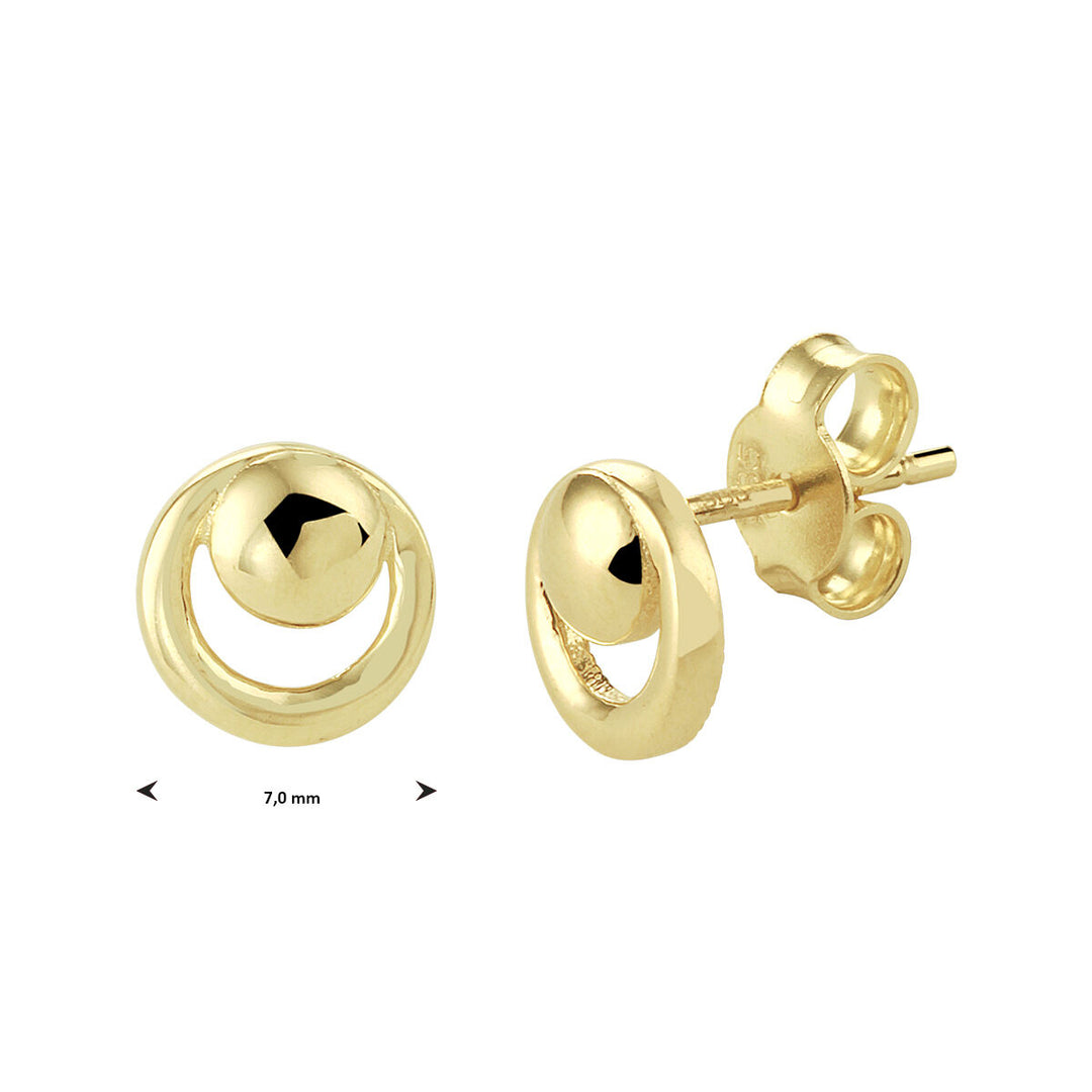 ear studs round 14K yellow gold