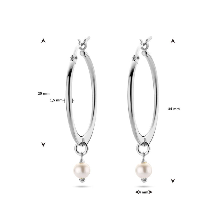 oorhangers synth. parel zilver gerhodineerd