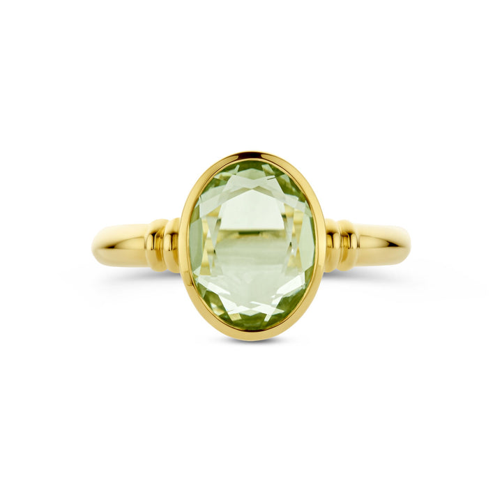 ring groen amethist 14K geelgoud