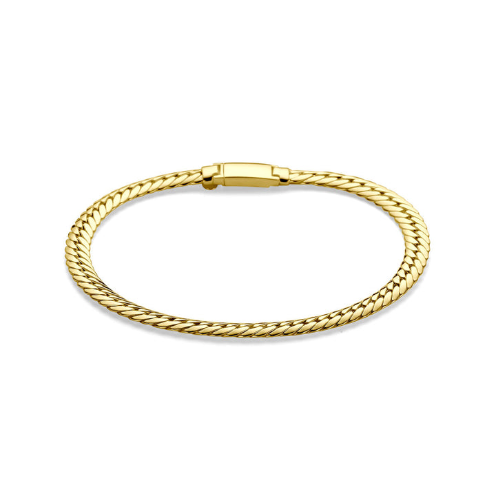 armband gourmette 5 mm 19 cm 14K geelgoud