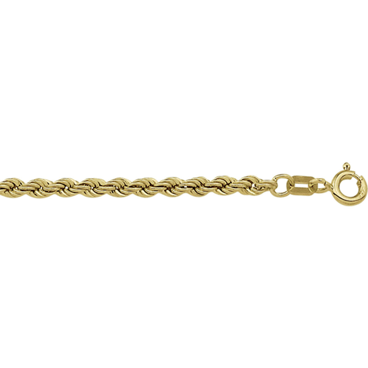 Een close-up van de Van der Kooij Collectie armband koord 2,7mm met een karabijnsluiting en ronde ringsluiting op een witte achtergrond.