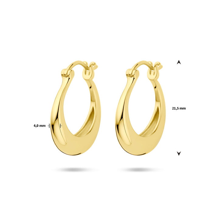 oorringen ronde buis 21,5 mm 1 micron zilver verguld (geel)