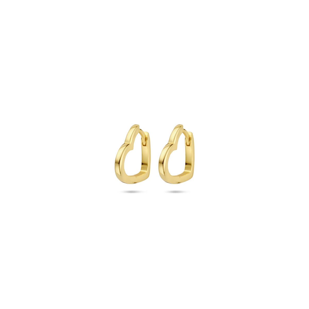 klapoorringen hartjes 2 mm 1 micron zilver verguld (geel)