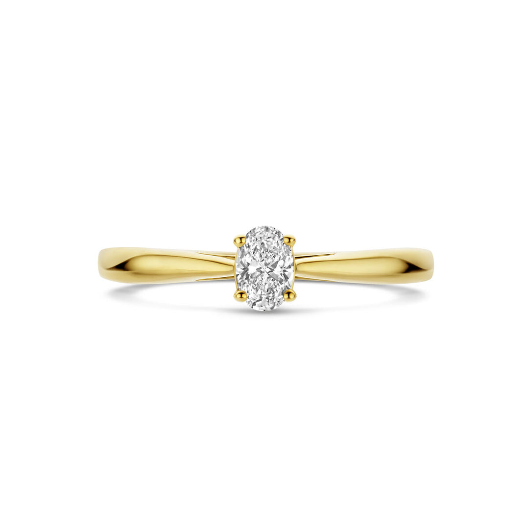 ring lab grown diamant 0.25ct h si 14K geelgoud