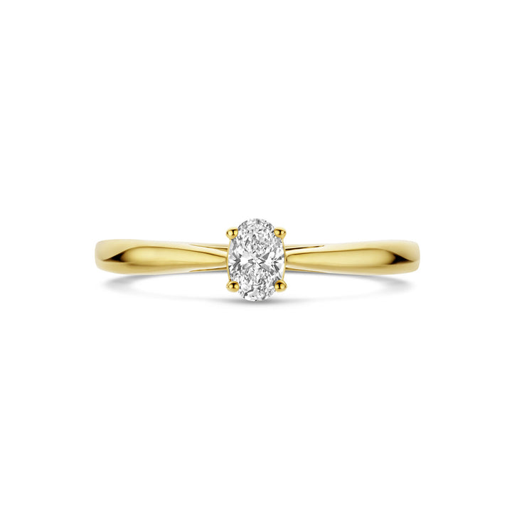 ring lab grown diamant 0.25ct h si 14K geelgoud