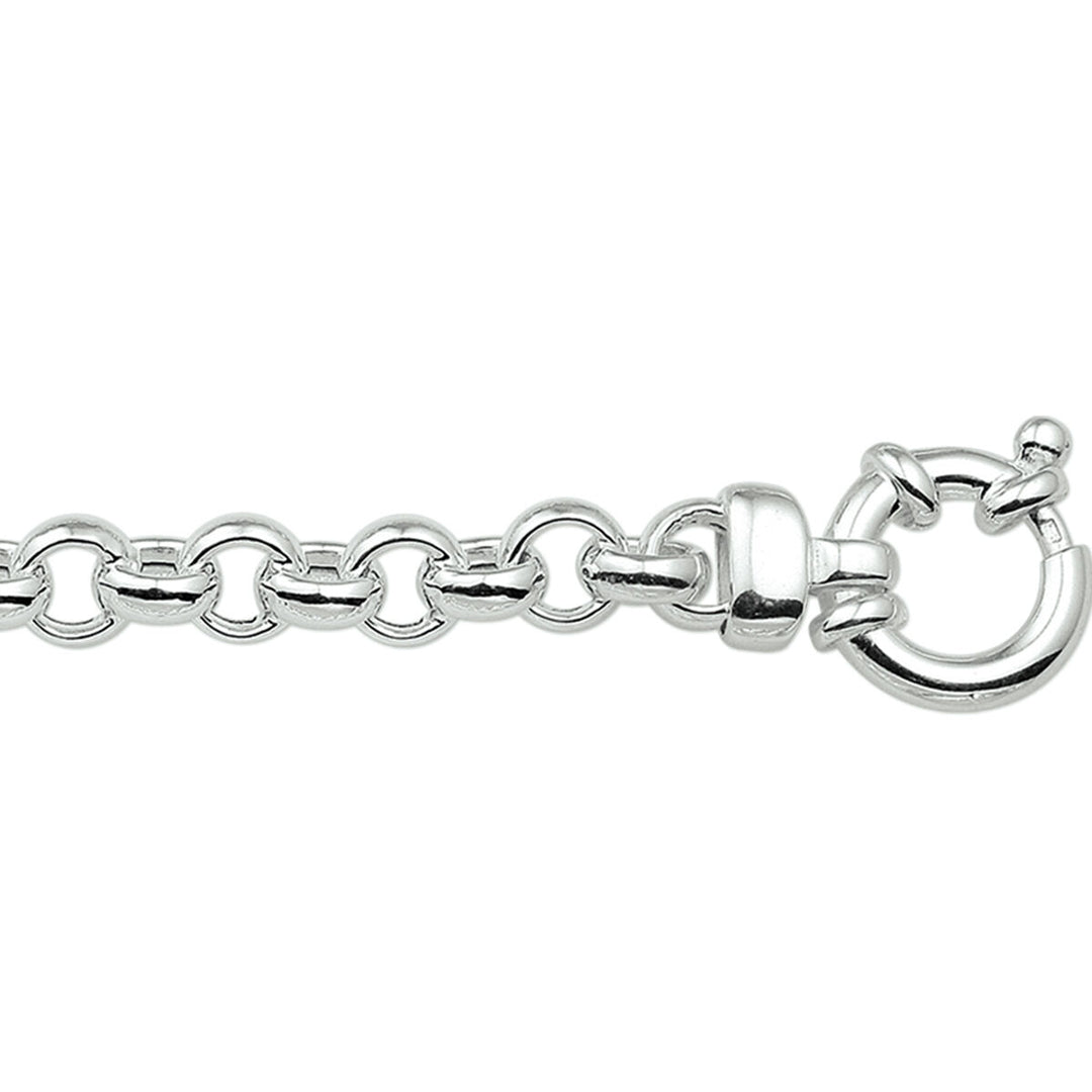 bracelet jasseron 5.5 mm with large spring clasp silver white