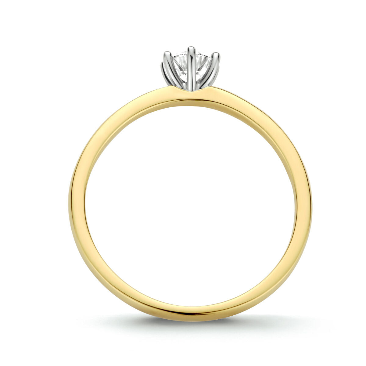 ring diamant 0.25ct h si 14K bicolor goud geel/wit