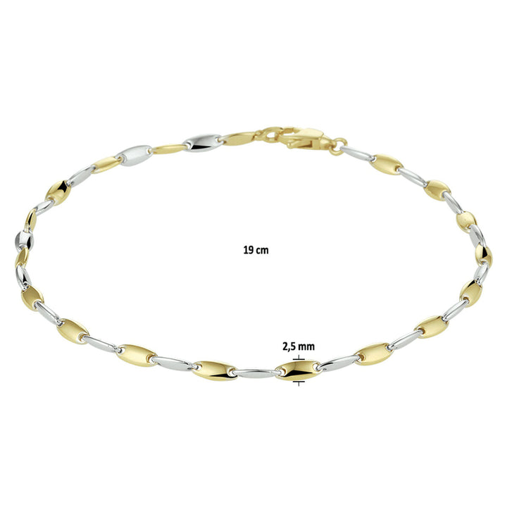 Gold bracelet ladies 14K bicolor