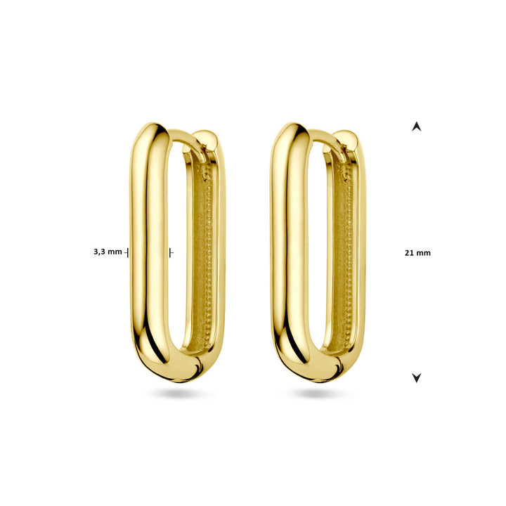 drop earrings paper clip 14K yellow gold