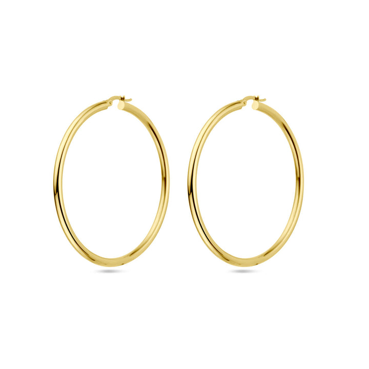 earrings 3.0 mm round tube 14K yellow gold