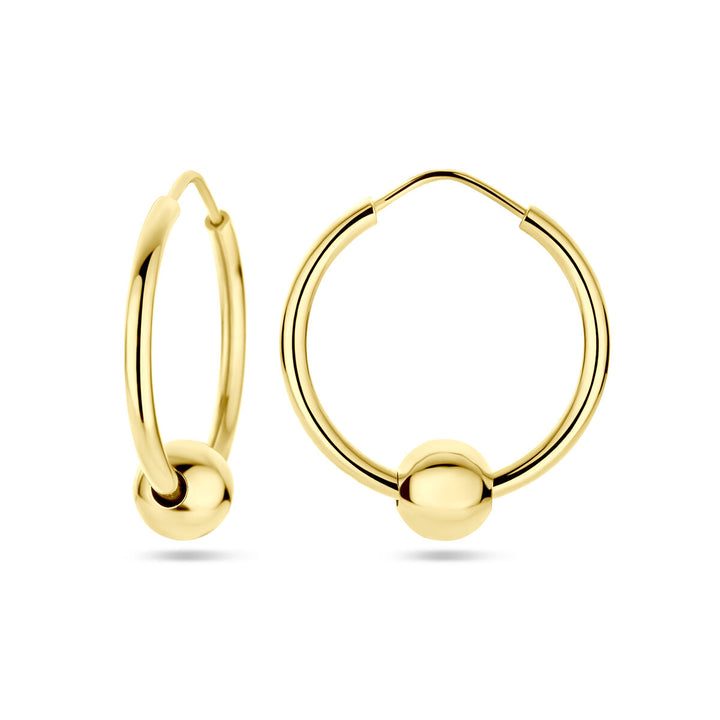 Ohrringe Kugel 1 Mikron Silber vergoldet (gelb)