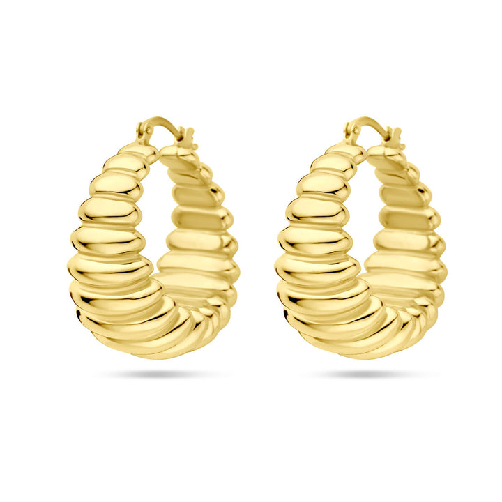 oorringen 34 mm 1 micron zilver verguld (geel)