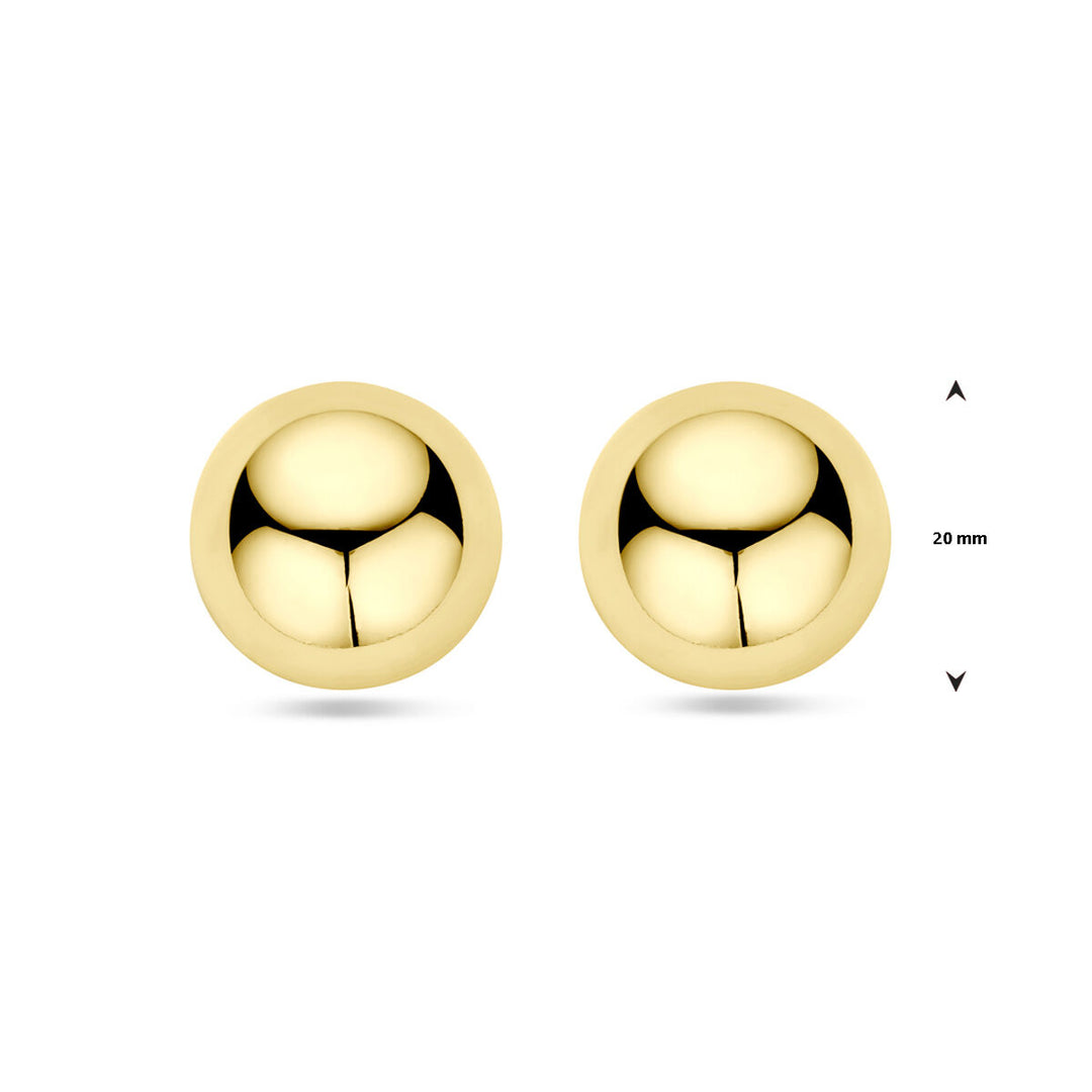 oorknoppen half-bol 1 micron zilver verguld (geel)
