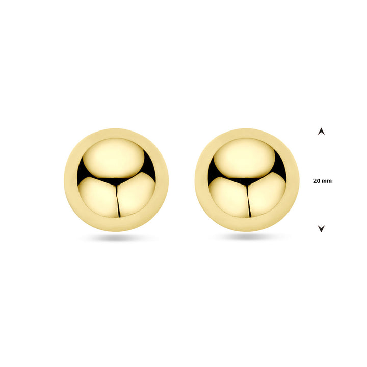 oorknoppen half-bol 1 micron zilver verguld (geel)
