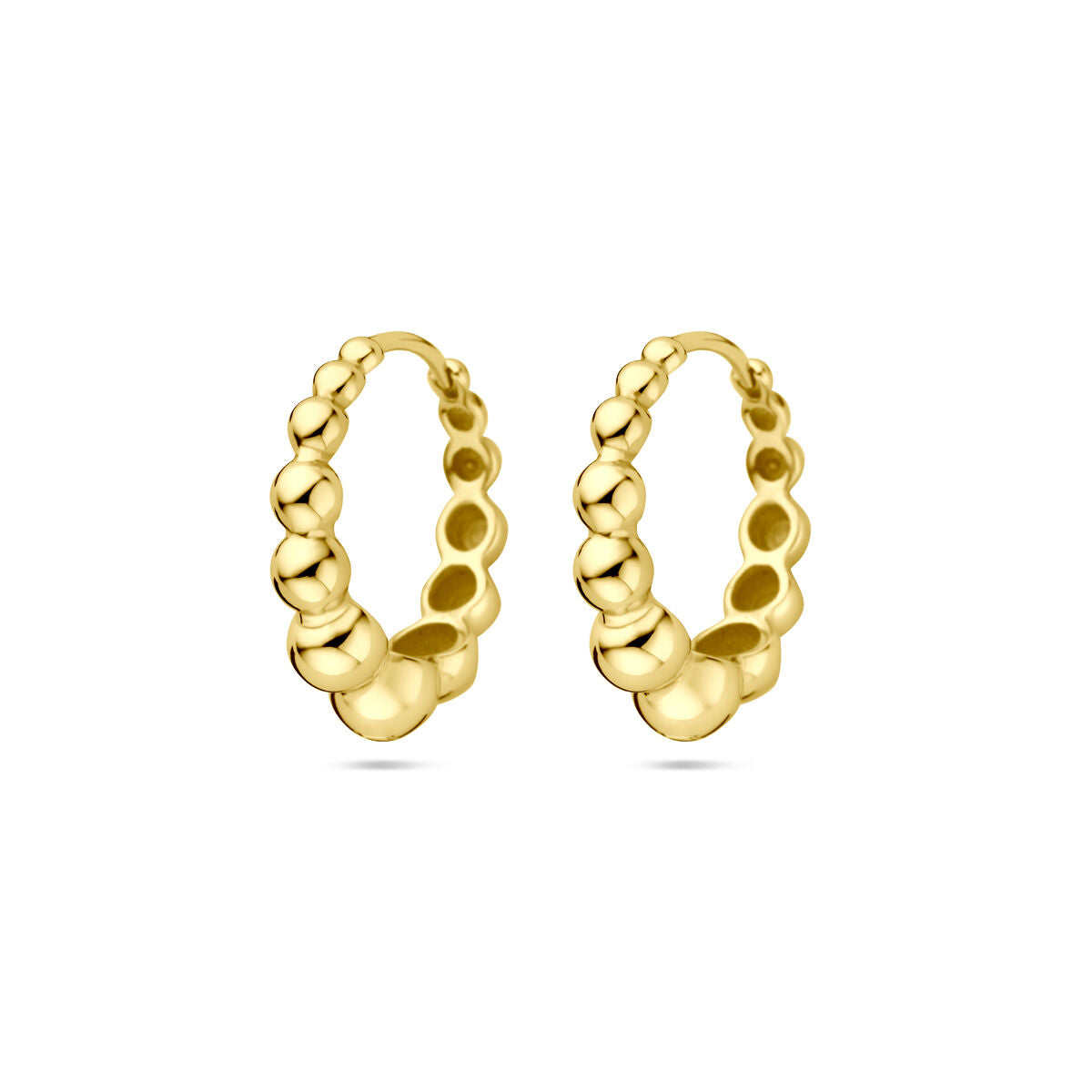 klapoorringen 17 mm 1 micron zilver verguld (geel)