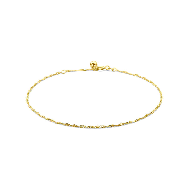 anklet singapore 1.4 mm 24 - 26 cm 14K yellow gold