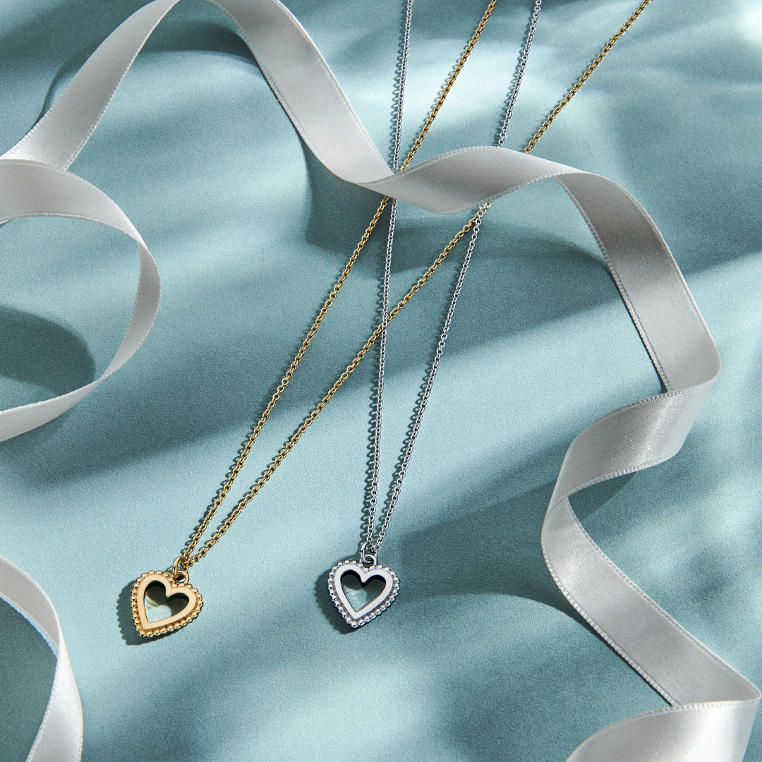 collier hart 41 + 4 cm zilver gerhodineerd