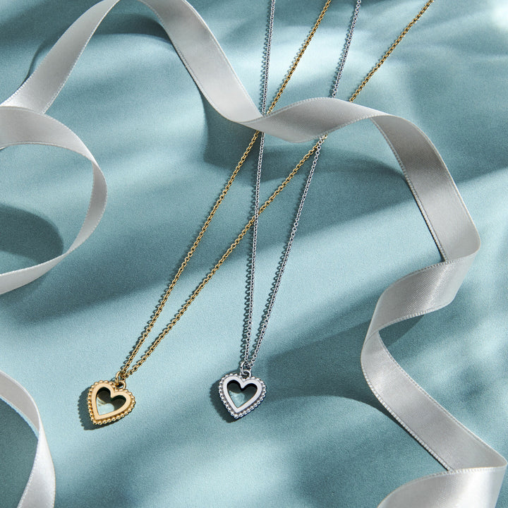 collier hart 41 + 4 cm zilver gerhodineerd