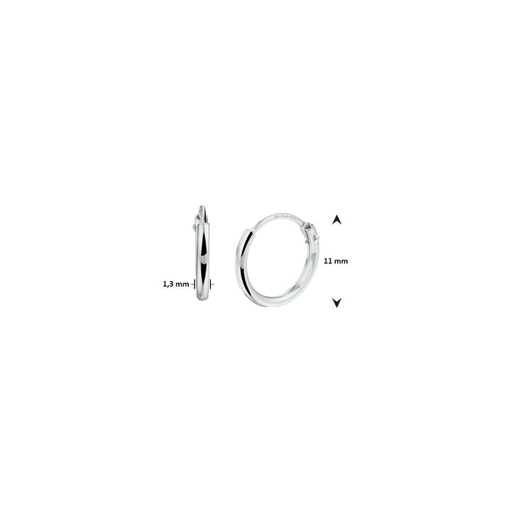 Ohrringe 1,3 mm Rundrohr silberweiß