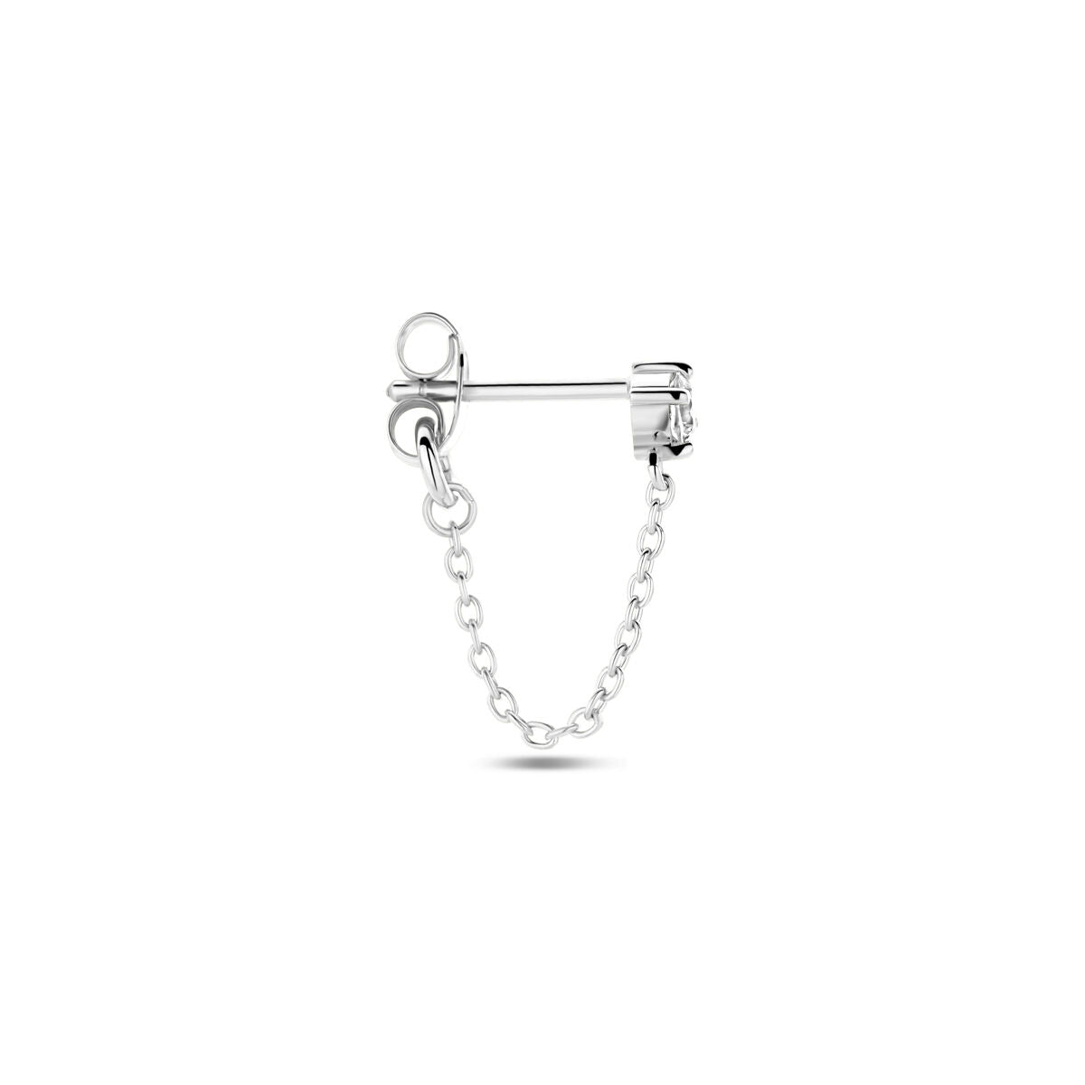 ear stud per piece zirconia silver rhodium plated