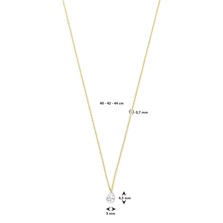 necklace diamond 40 – 42 – 44 cm 0.20ct g si 18K yellow gold