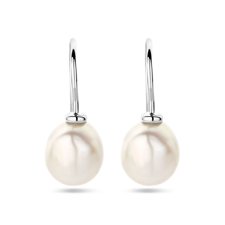 oorhangers barok parel franse haak zilver gerhodineerd