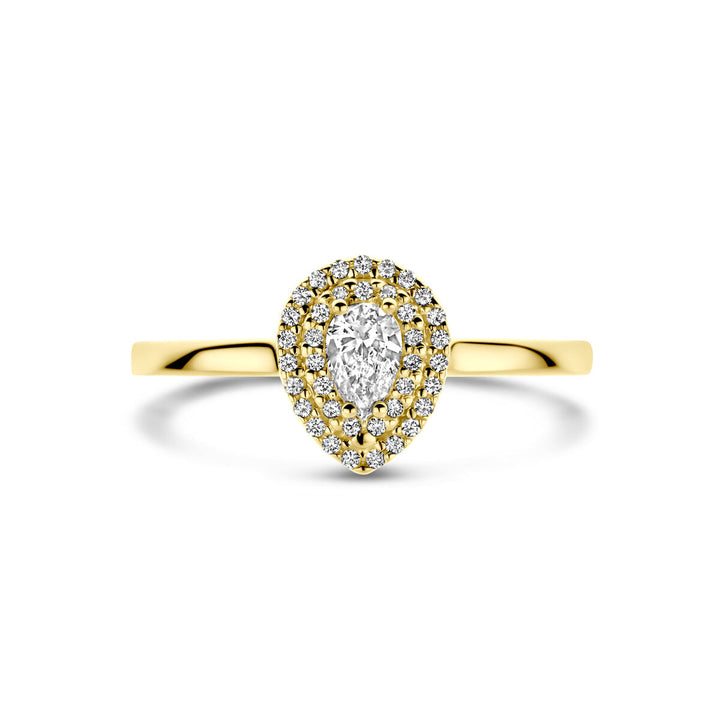 ring diamant 0.36ct h si 14K geelgoud