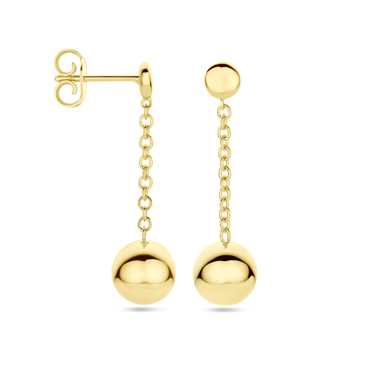 oorhangers bolletjes 29 mm 14K geelgoud