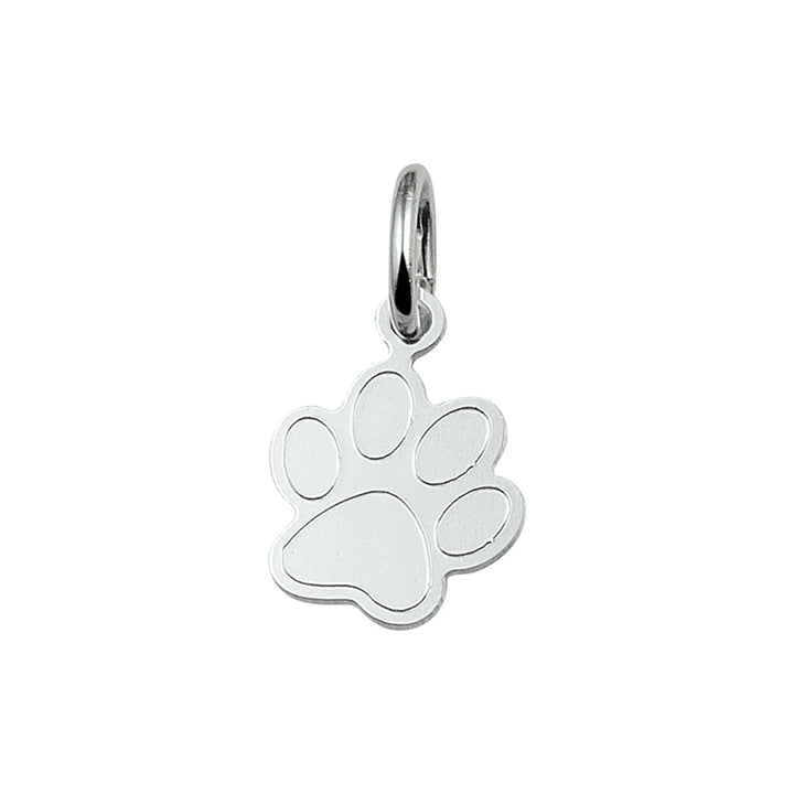 pendant dog paw silver white