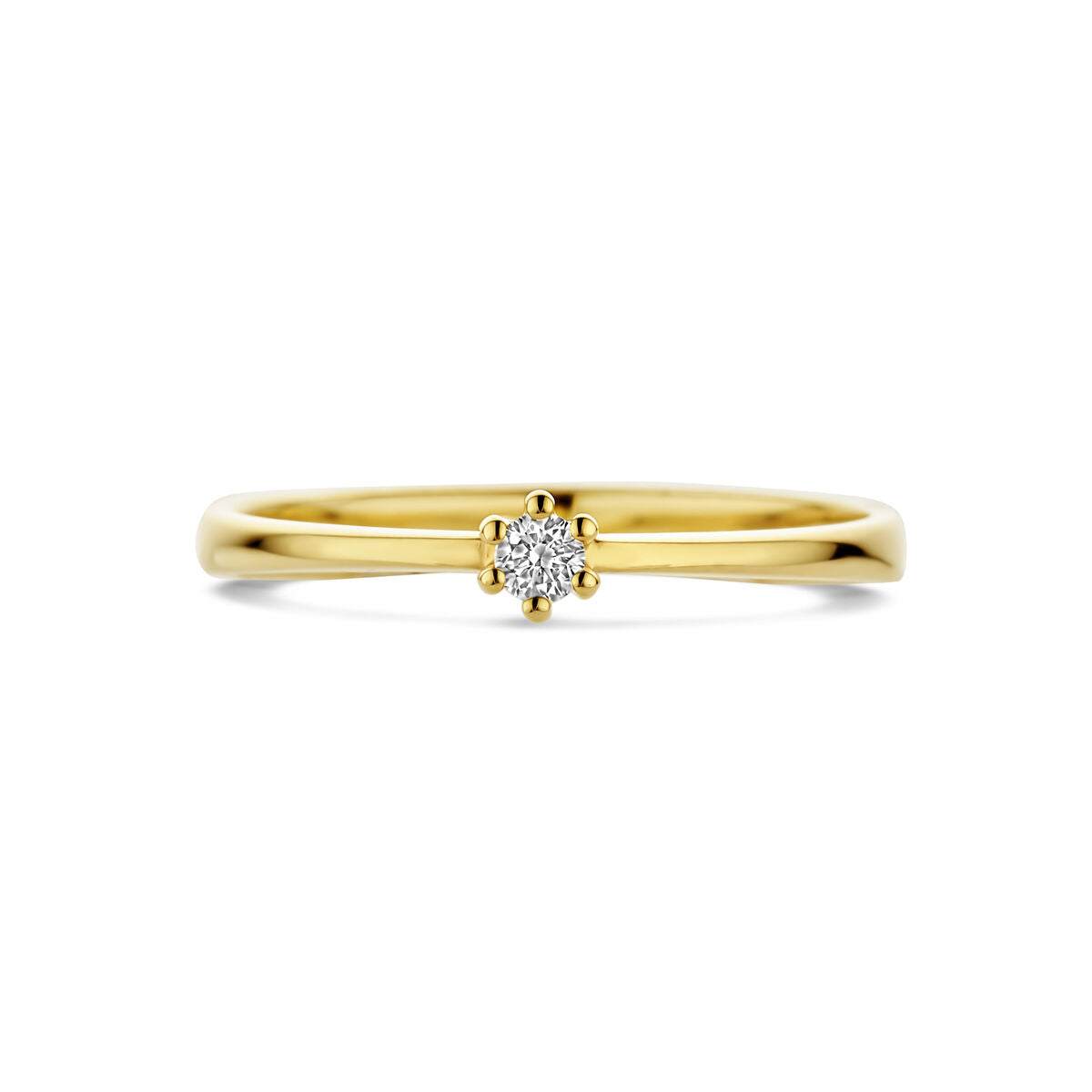 ring diamant 0.05ct h si 14K geelgoud