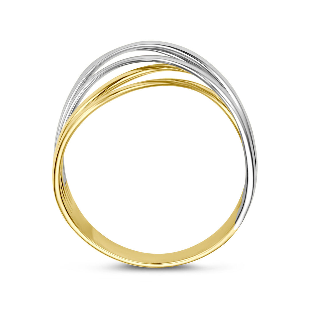 ring 14K bicolor goud geel/wit