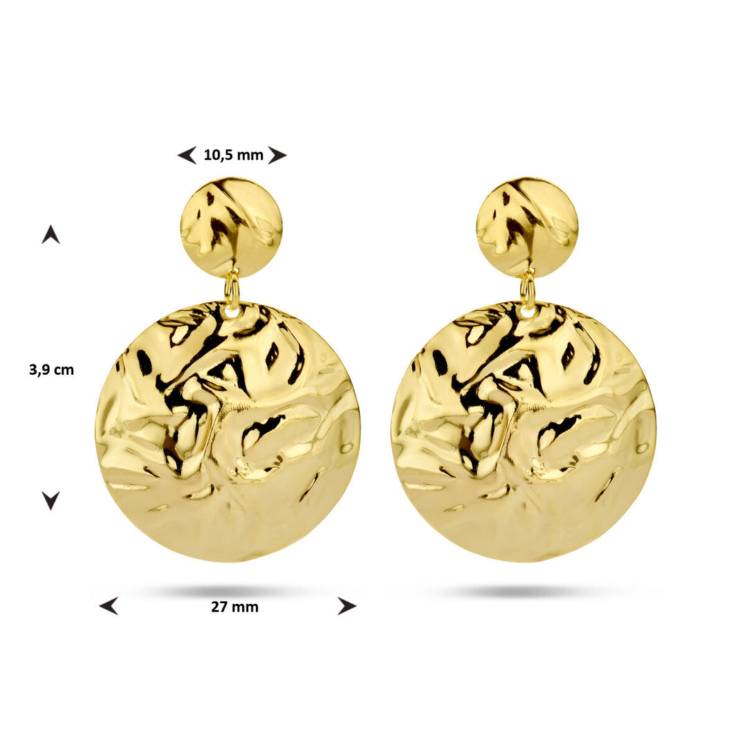 Ohrringe gehämmert Silber vergoldet (gelb)