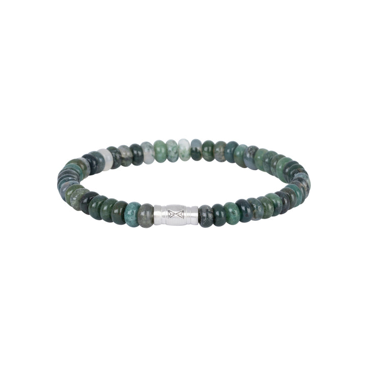 Beaded bracelet men - Jade Mountain Oval - 6mm