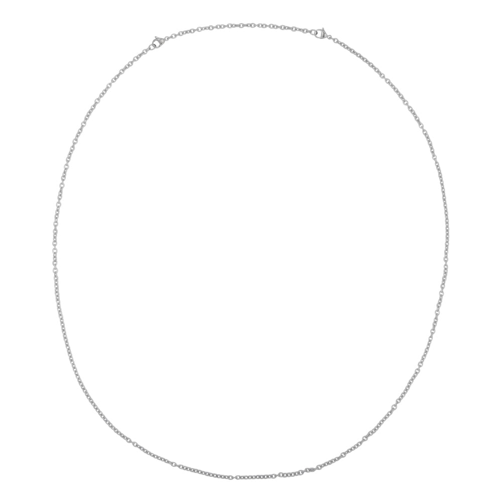 Zilveren herenketting van inox met een loose chain cable ontwerp en een gladde afwerking.