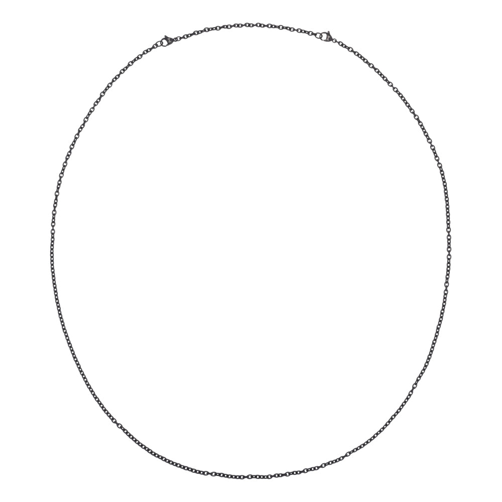 Zwarte ketting van kabelschakel, fijn en soepel van ontwerp.