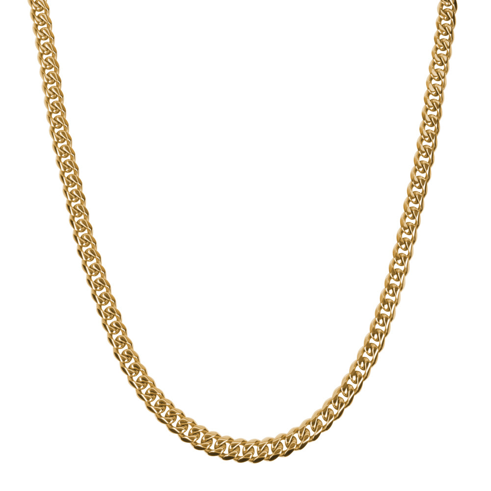 Gouden gourmette ketting voor heren met een stevige schakelstructuur.