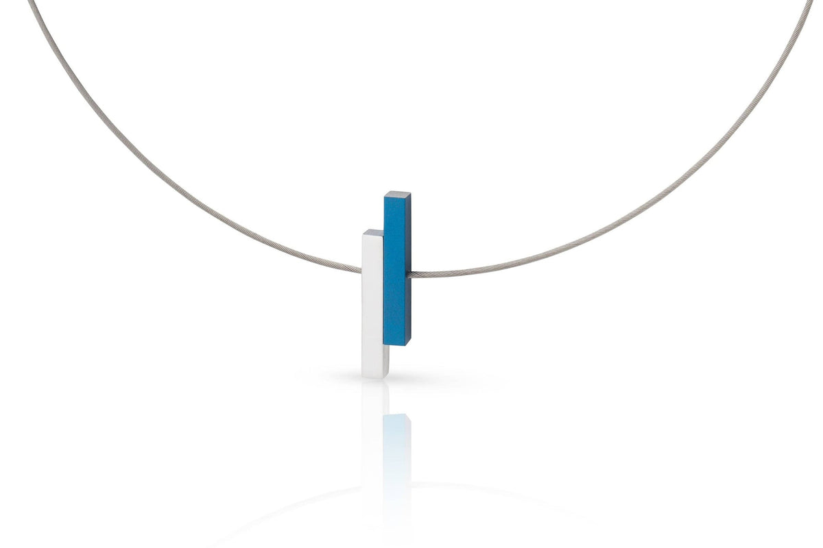 Collier Eenvoudige staafjes Blauw C116B