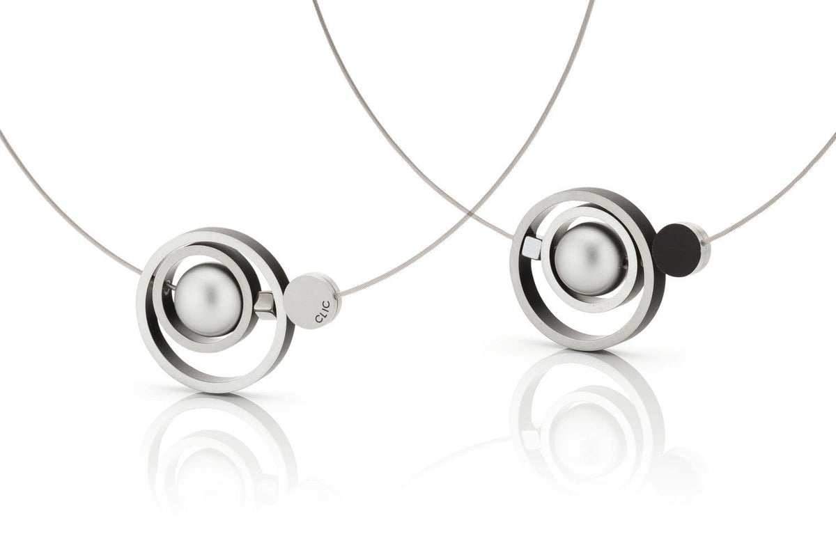 Collier Ringen in elkaar Zwart C187Z