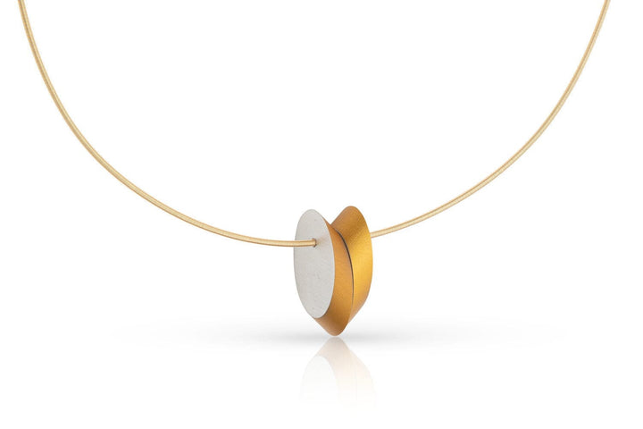 Necklace Ovals against each other Gold|Yellow C245G