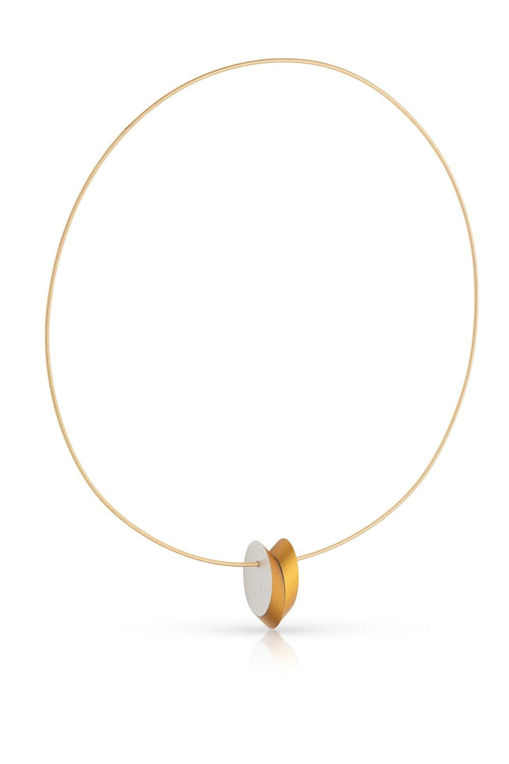 Necklace Ovals against each other Gold|Yellow C245G