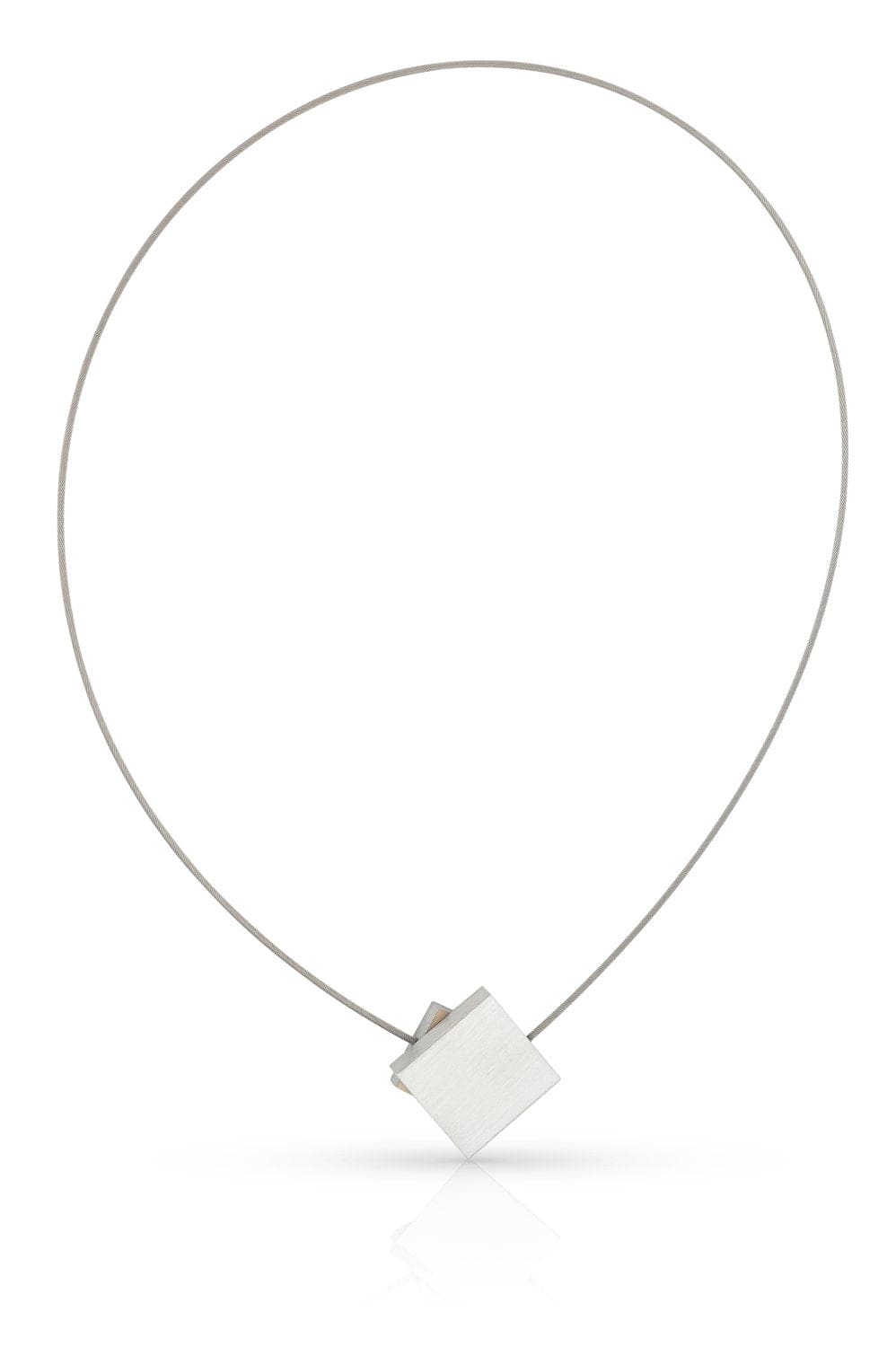 Collier Vierkant met gekleurd vierkant C263AG