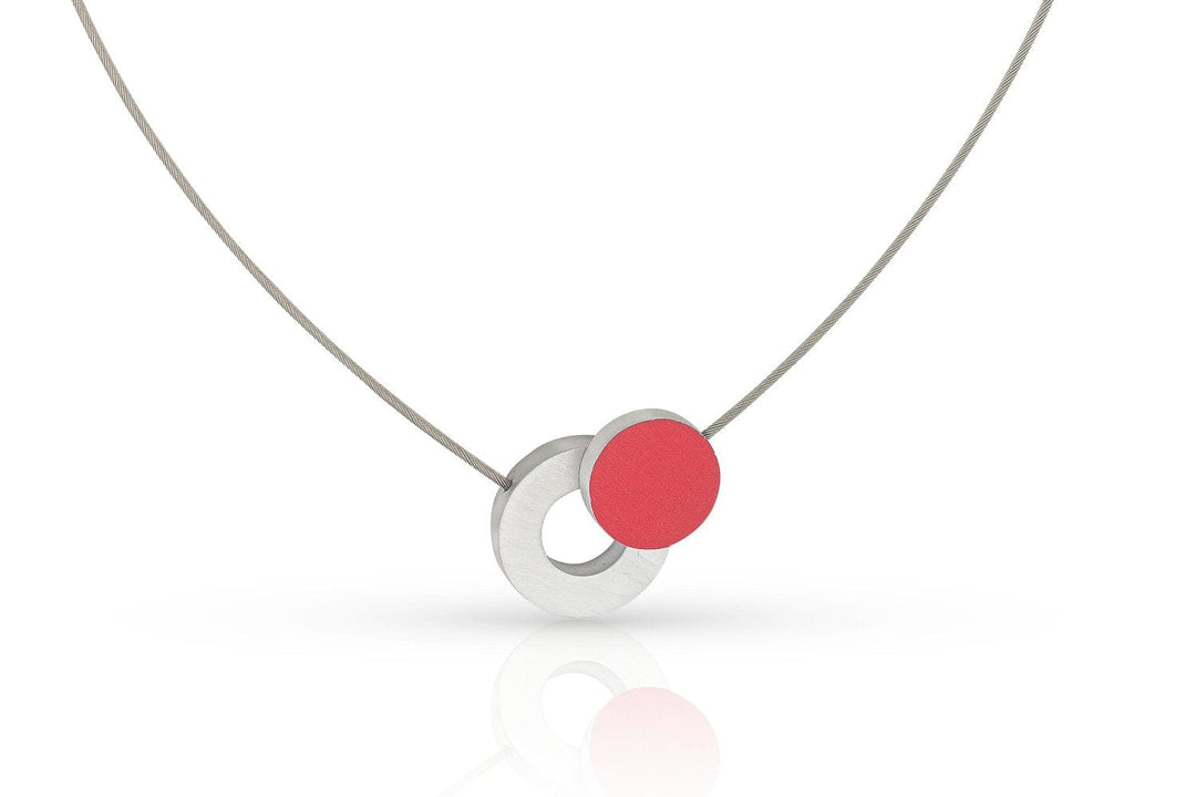 Necklace Colored circle and a ring C265R