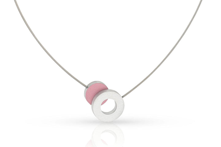 Necklace Colored circle and a ring C265R