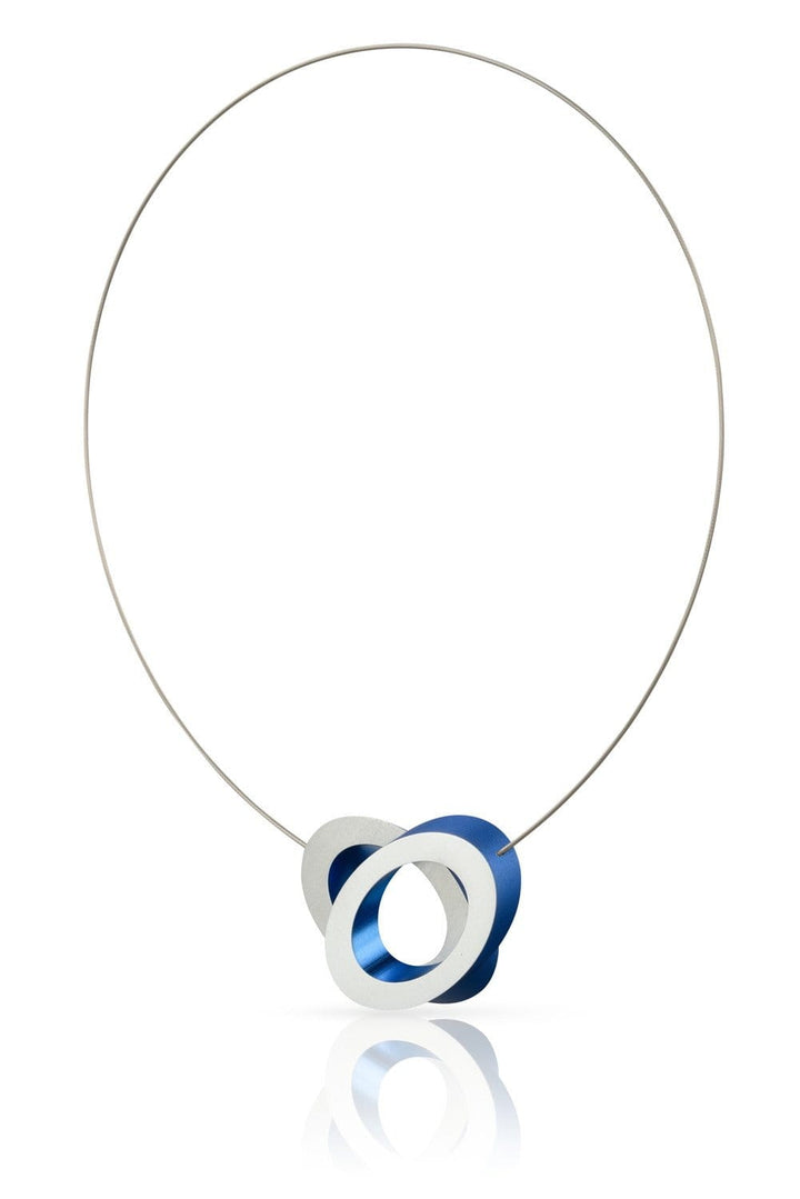 Necklace Ovals on top of each other Blue C70B