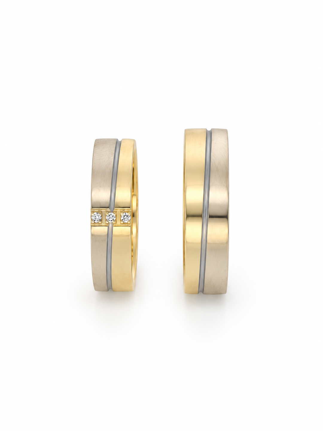 vintage bicolor ring 14k set trouwringen
