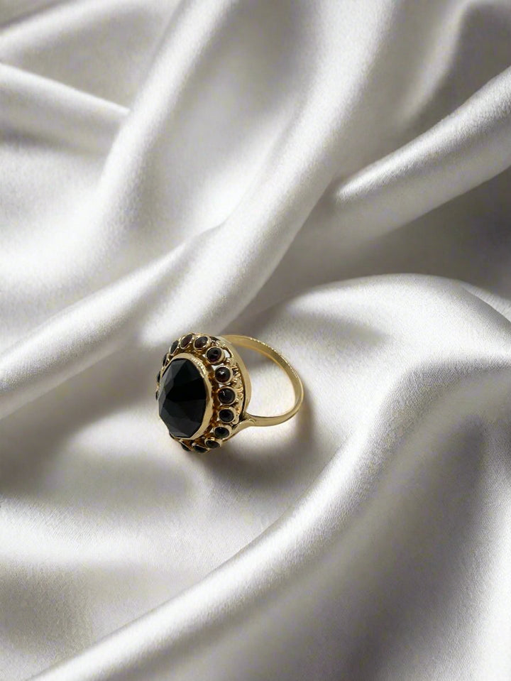 vintage ring 14k ovale granaat 5.9gr